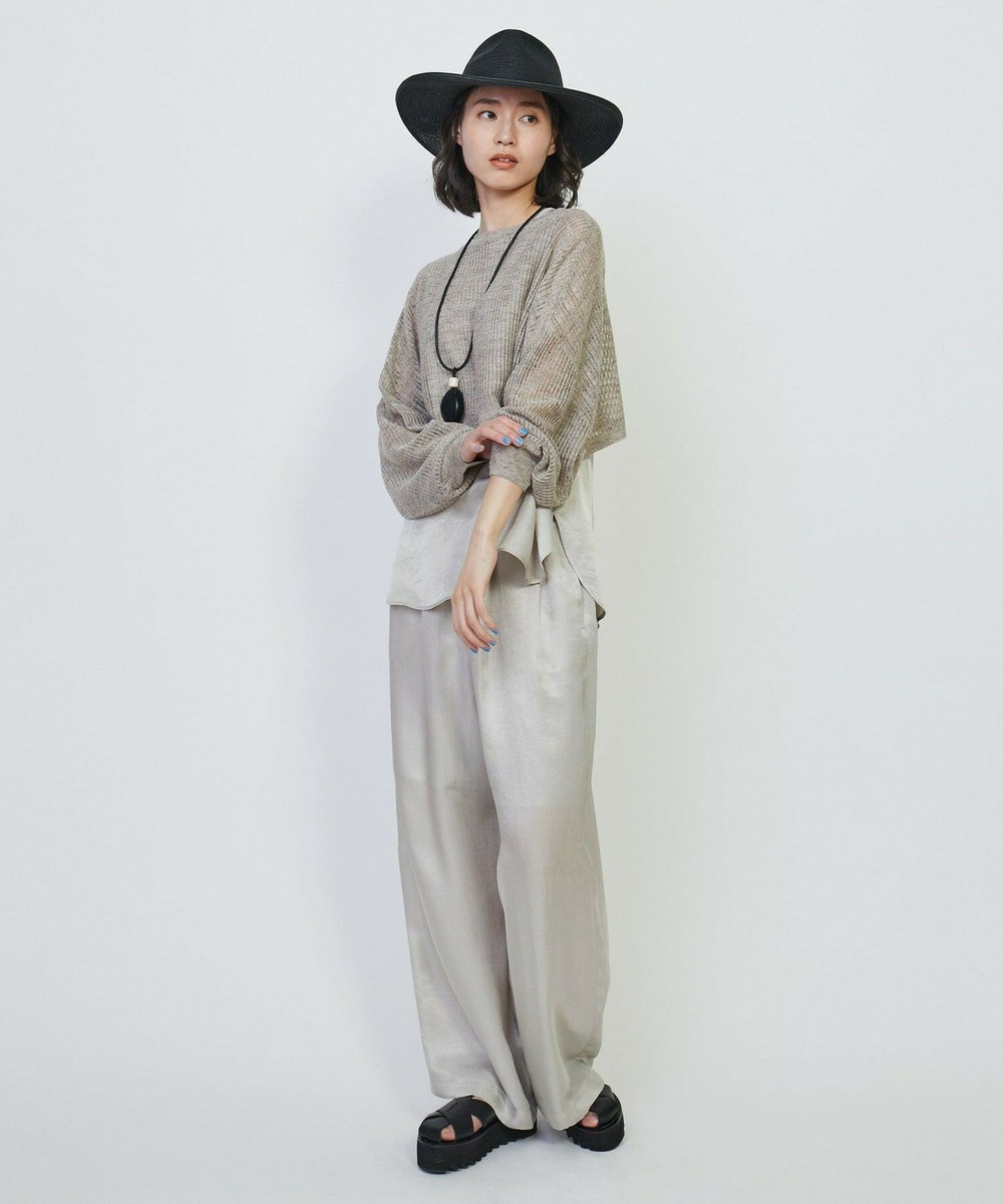 L'EQUIPE アセテートヴィンテージツイルパンツ ベージュ