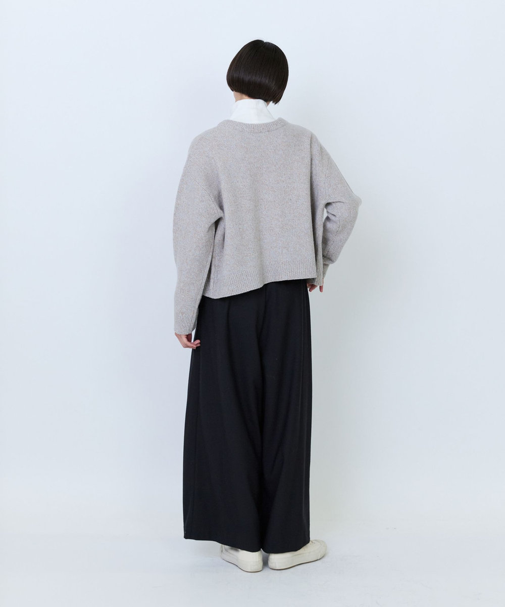 LOISIR メリノウール撚り杢天竺カーディガン［2WAY］ ベージュ系その他