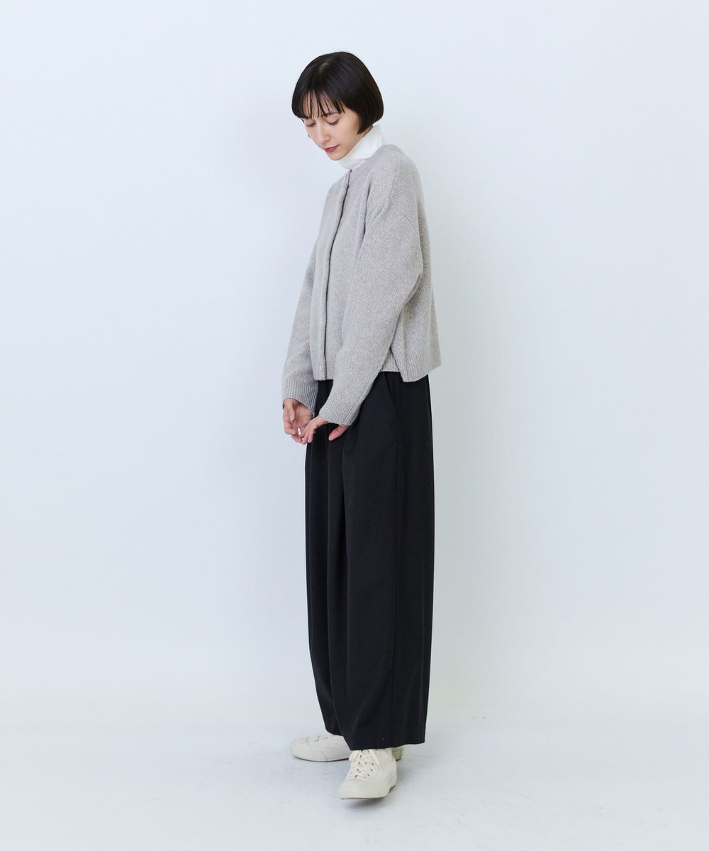 LOISIR メリノウール撚り杢天竺カーディガン［2WAY］ ベージュ系その他