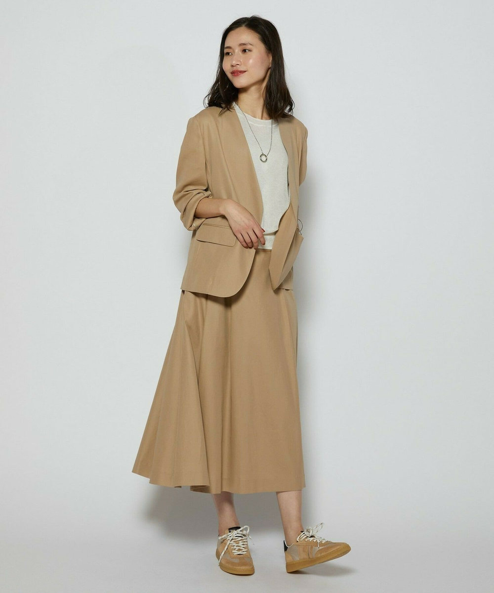 L'EQUIPE 100/2オーガニックコットンスカート ベージュ
