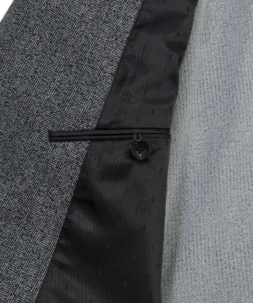 MEN'S BIGI 【ACTIVE TAILOR】Dot Air ヘリンボーン×千鳥格子/デニム柄 セットアップジャケット＜通気性/吸水速乾/ストレッチ＞ ブラック系その他