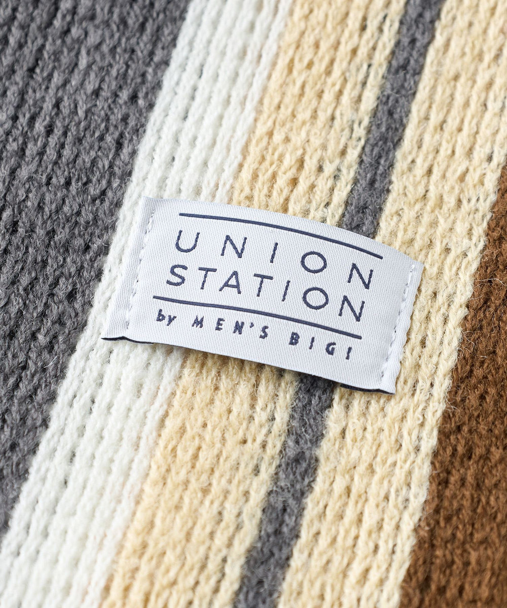 UNION STATION マルチストライプラッセルマフラー ブラウン