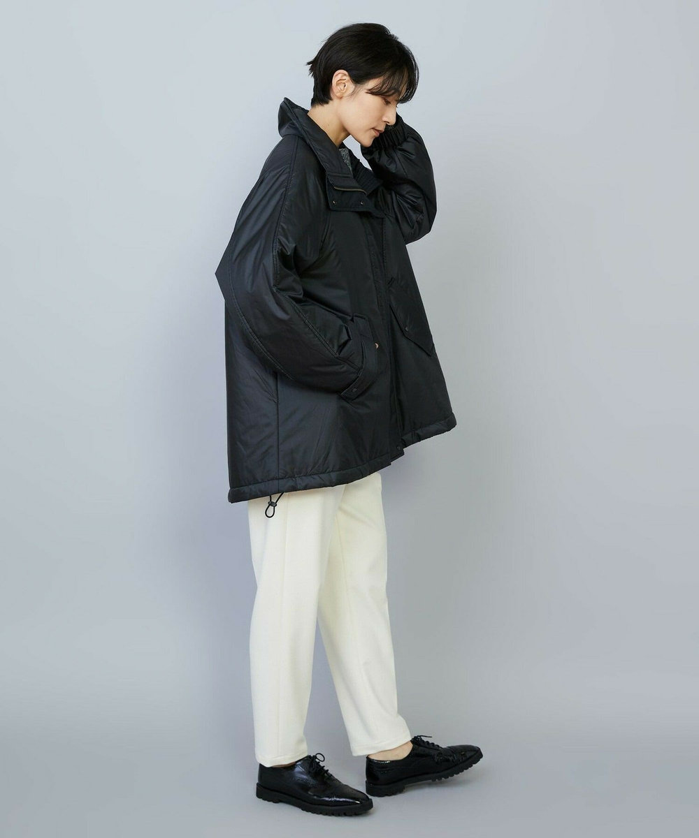feerique feerique シルキータフタパディングコクーンコート ブラック