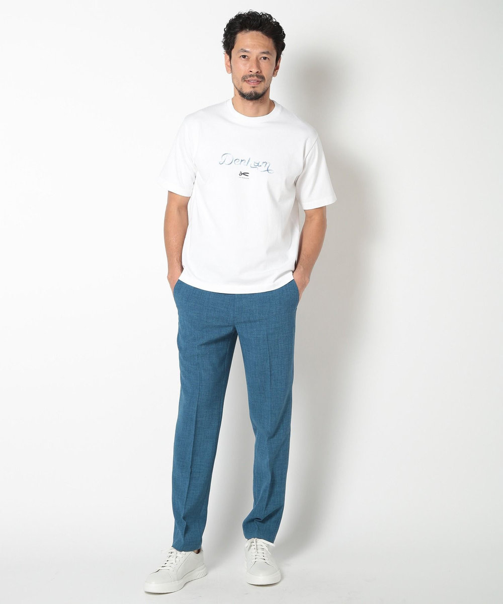 MEN'S BIGI 【DENHAM/デンハム】別注グラデーションロゴ刺繍Tシャツ ホワイト