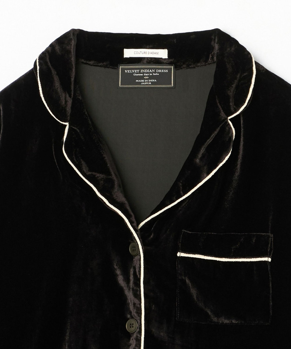 1er Arrondissement ＜COUTURE D'ADAM/クチュール ド アダム＞ベロアシャツ ブラック