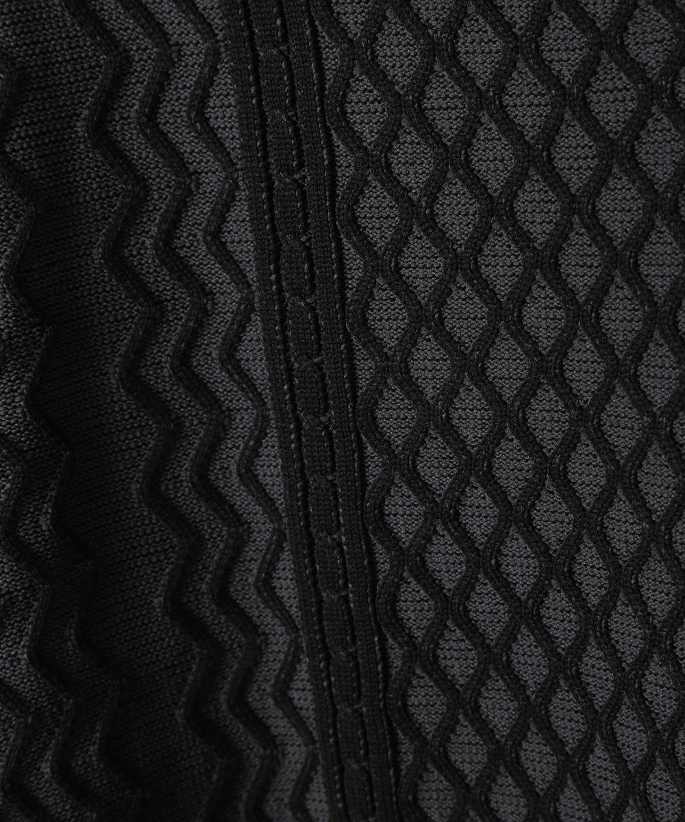 MEN'S BIGI ニット×フェイクスエードVネックカットソー ブラック