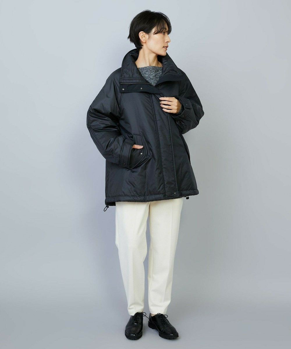feerique feerique シルキータフタパディングコクーンコート ブラック