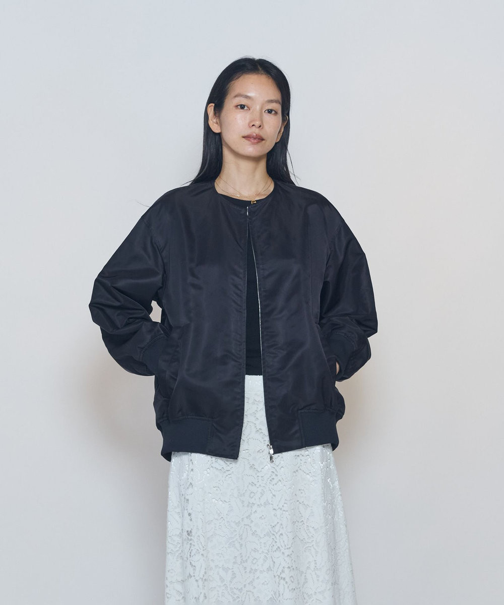 1er Arrondissement バルーンサテンブルゾン ブラック