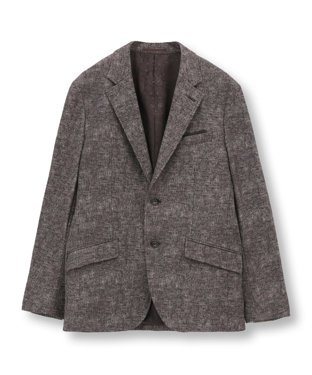 MEN'S BIGI 【ACTIVE TAILOR/アクティブテイラー】ヒートパフォーマーツイード調プリントジャケット ブラウン