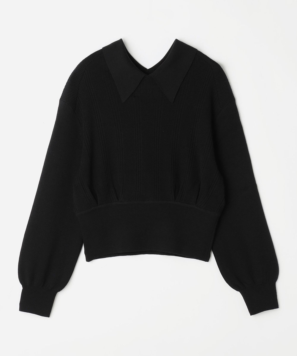 1er Arrondissement 《別注カラー》＜LOWER/ローヴァー＞ポロカラーニットプルオーバー ブラック