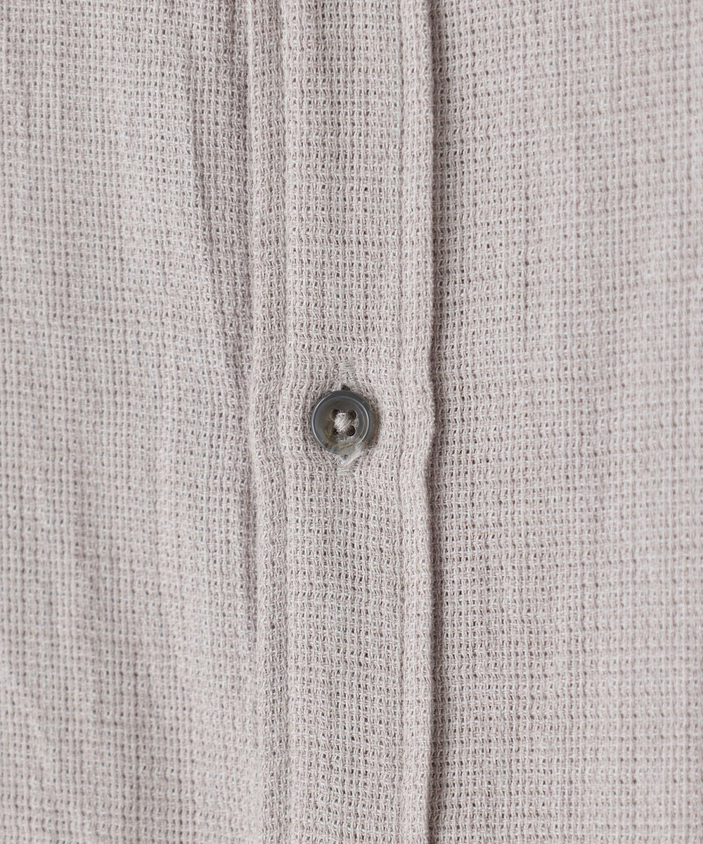 MEN'S BIGI メランジ 七分袖シャツ ライトグレー
