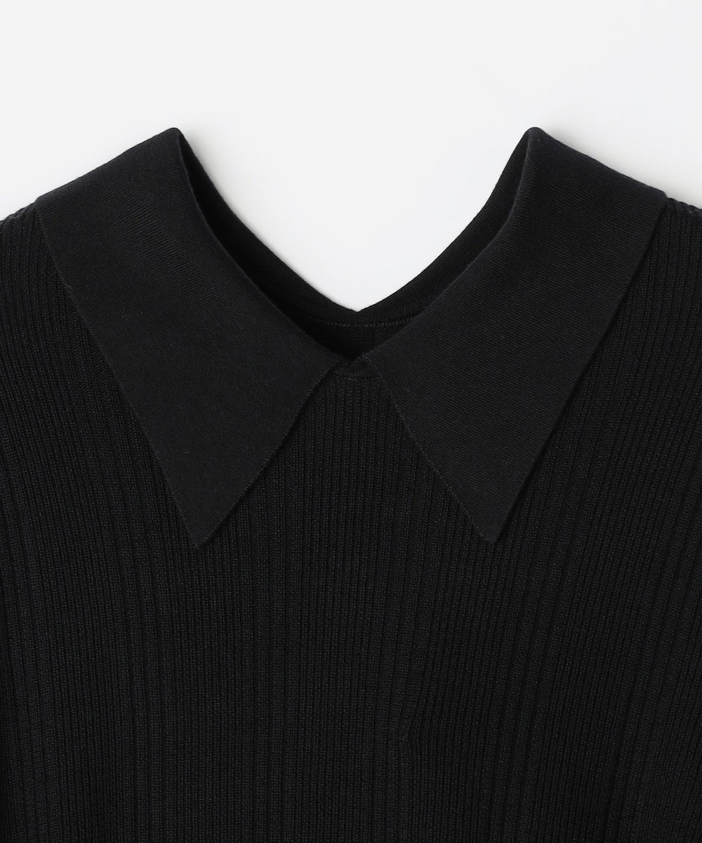 1er Arrondissement 《別注カラー》＜LOWER/ローヴァー＞ポロカラーニットプルオーバー ブラック