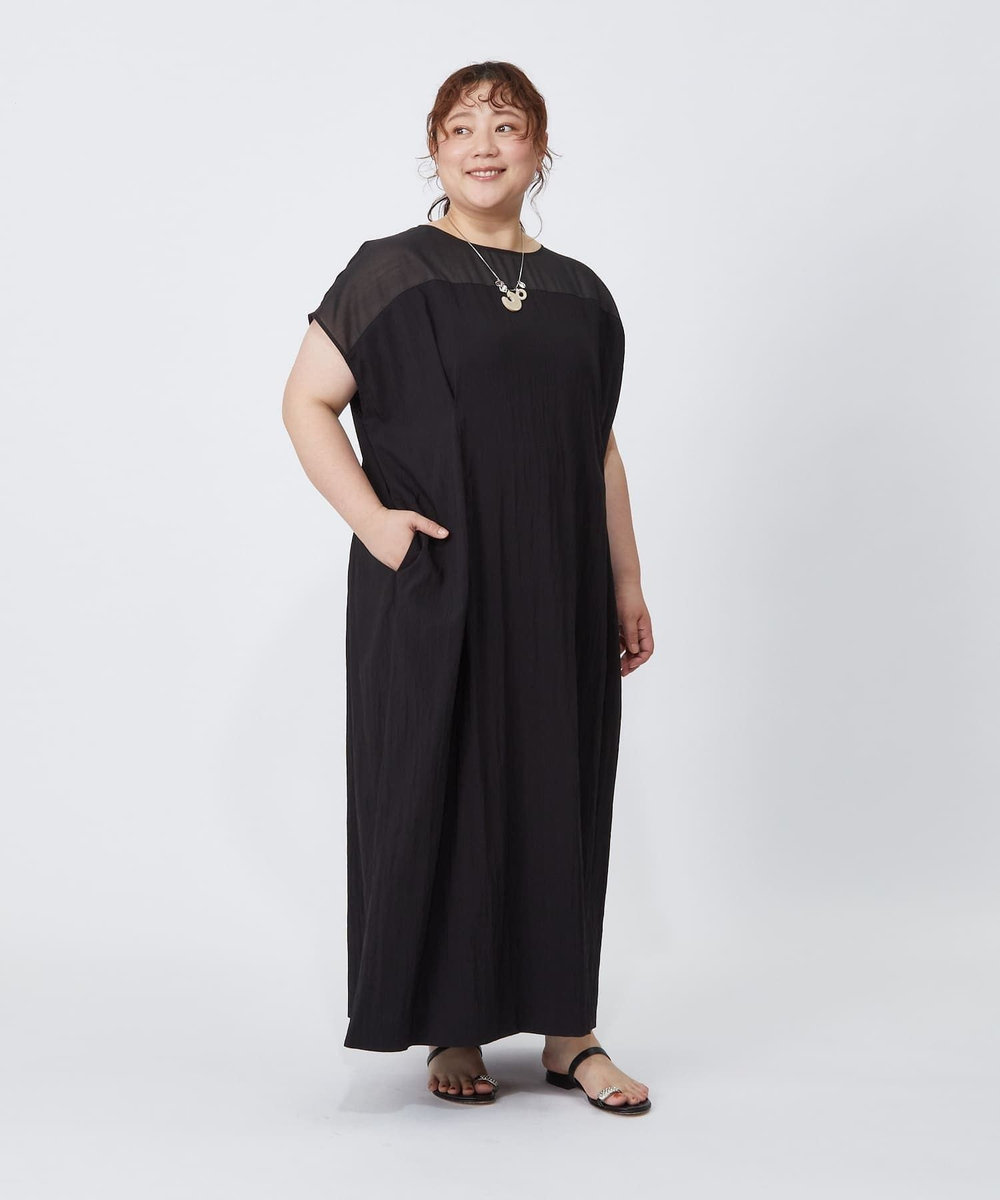 MOGA Lサイズ（大きいサイズ） 【大きいサイズ】ソフトタイプライターワンピース ブラック