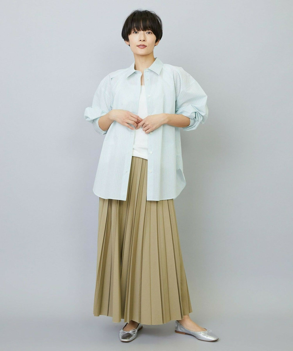 MOGA ヴィンテージタフタプリーツスカート サンドベージュ