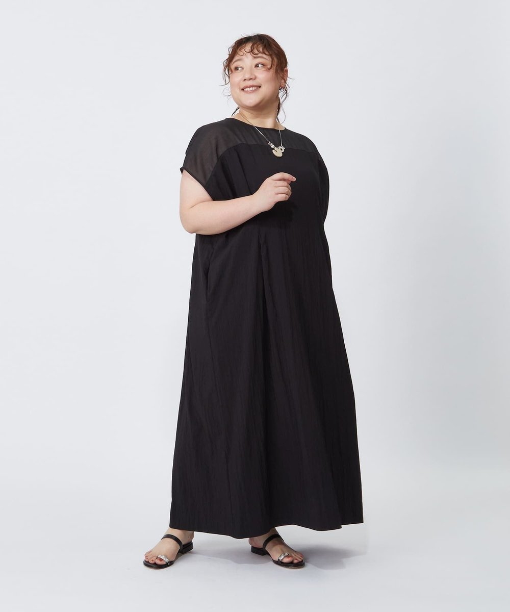 MOGA Lサイズ（大きいサイズ） 【大きいサイズ】ソフトタイプライターワンピース ブラック