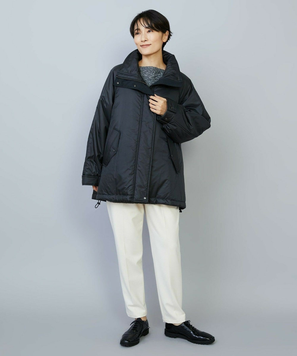feerique feerique シルキータフタパディングコクーンコート ブラック