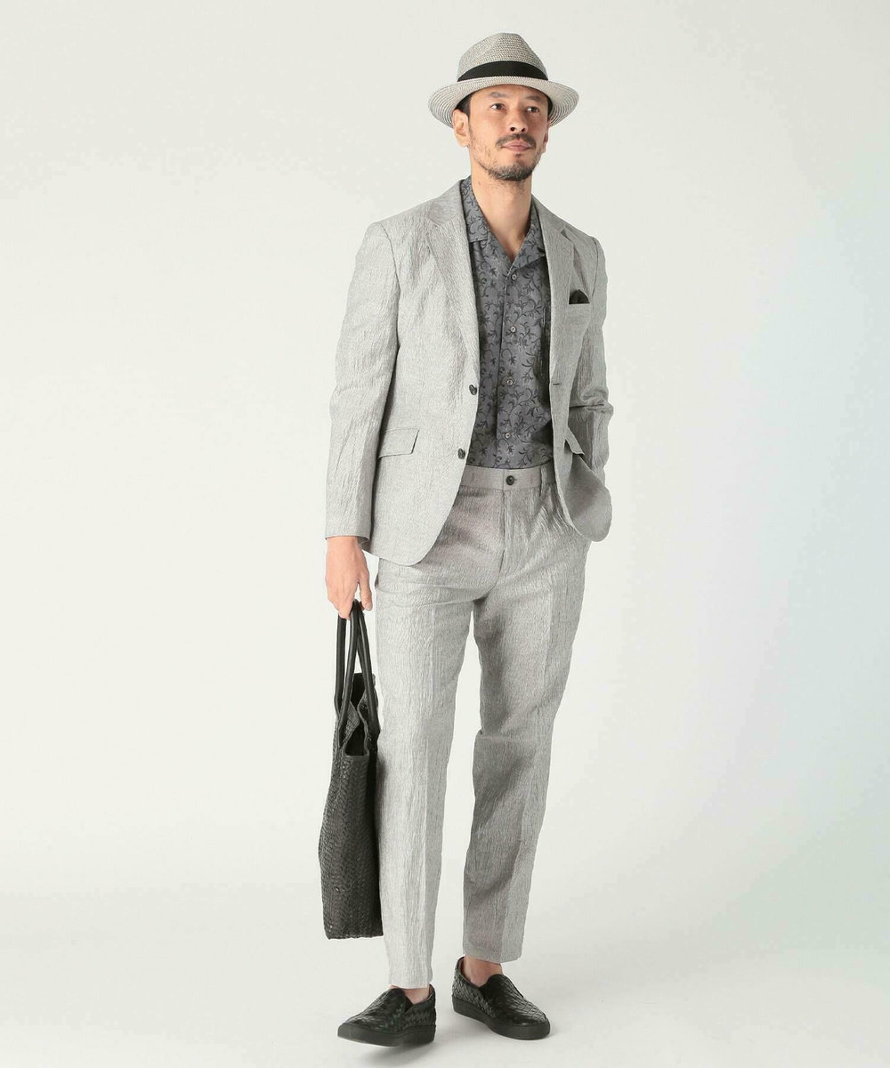 MEN'S BIGI コットンリネン楊柳サッカージャケット グレー