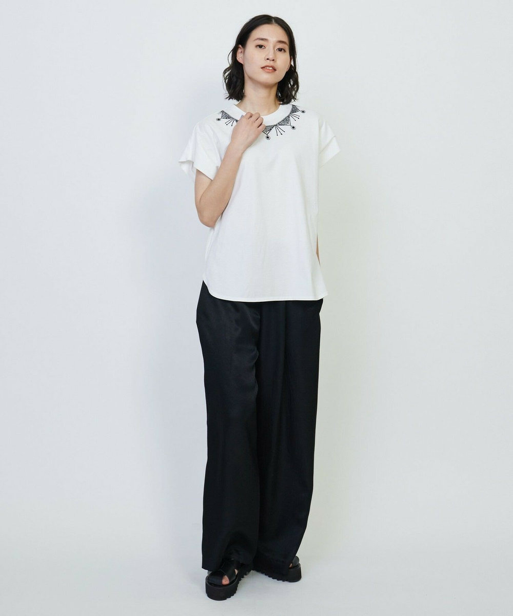 L'EQUIPE アセテートヴィンテージツイルパンツ ブラック