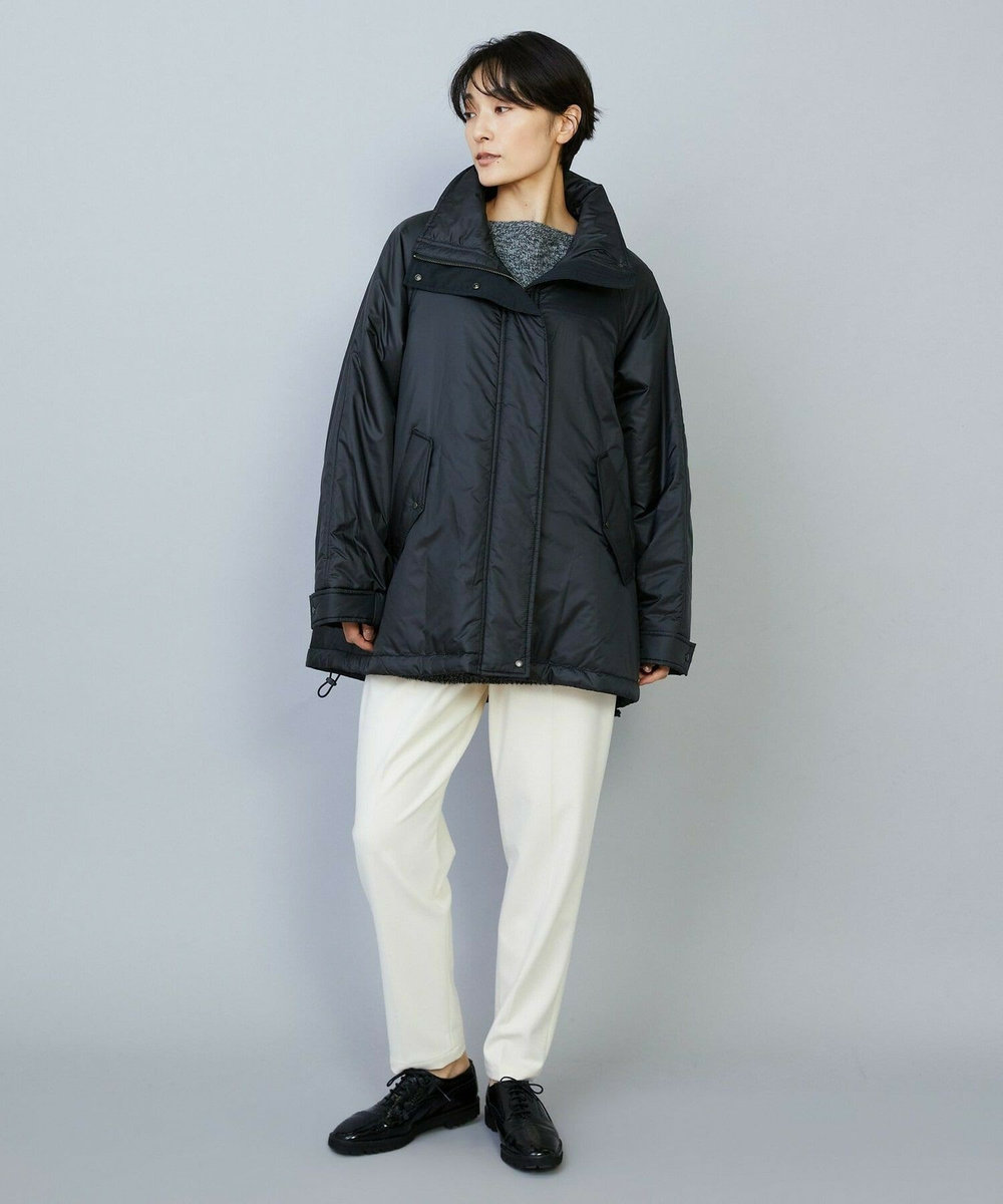 feerique feerique シルキータフタパディングコクーンコート ブラック
