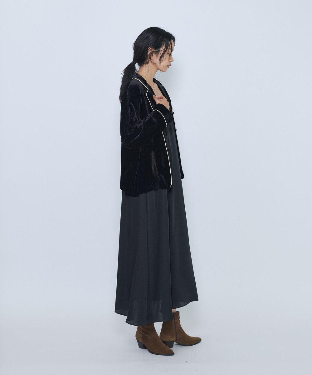 1er Arrondissement ＜COUTURE D'ADAM/クチュール ド アダム＞"Velvet Piping Shirt "ベロアシャツ ブラック