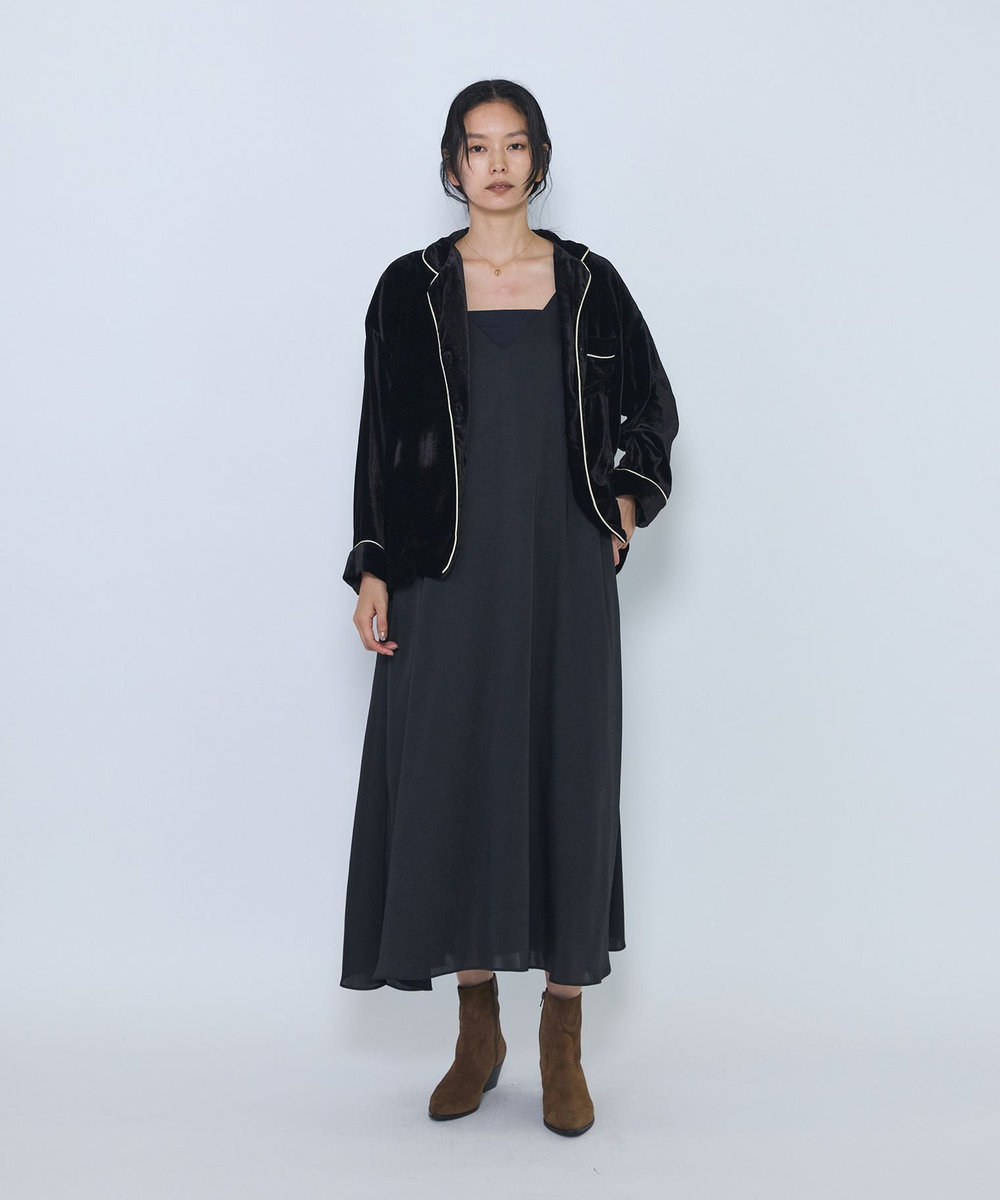 1er Arrondissement ＜COUTURE D'ADAM/クチュール ド アダム＞"Velvet Piping Shirt "ベロアシャツ ブラック