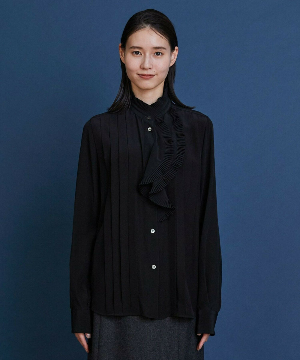 L'EQUIPE COUTURIER シルクデシン16匁ブラウス ブラック