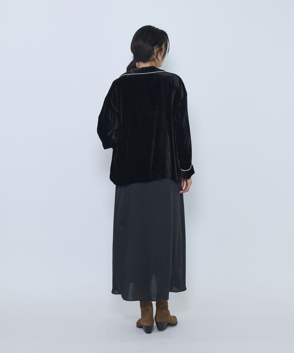 1er Arrondissement ＜COUTURE D'ADAM/クチュール ド アダム＞"Velvet Piping Shirt "ベロアシャツ ブラック