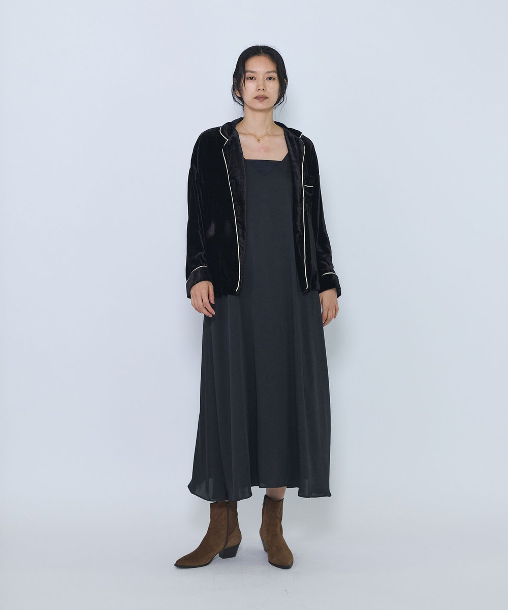 1er Arrondissement ＜COUTURE D'ADAM/クチュール ド アダム＞"Velvet Piping Shirt "ベロアシャツ ブラック