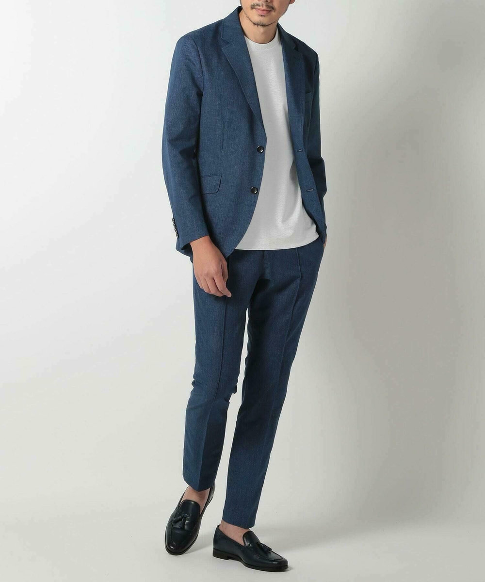 MEN'S BIGI 【ACTIVE TAILOR/アクティブテイラー】シルケットスムースクルーネックTシャツ＜接触冷感 / UVカット＞ ホワイト