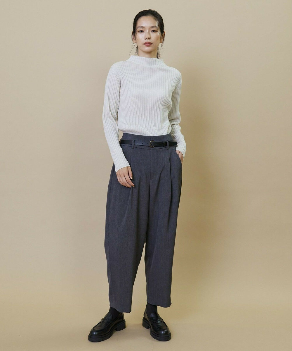 L'EQUIPE カルゼストレッチカーブフォルムパンツ チャコールグレー
