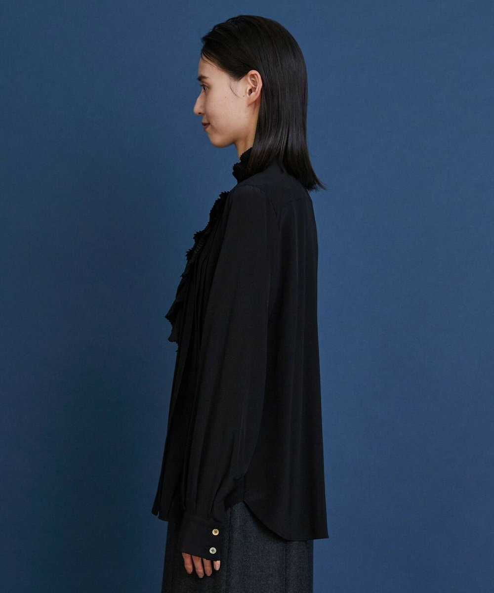 L'EQUIPE COUTURIER シルクデシン16匁ブラウス ブラック