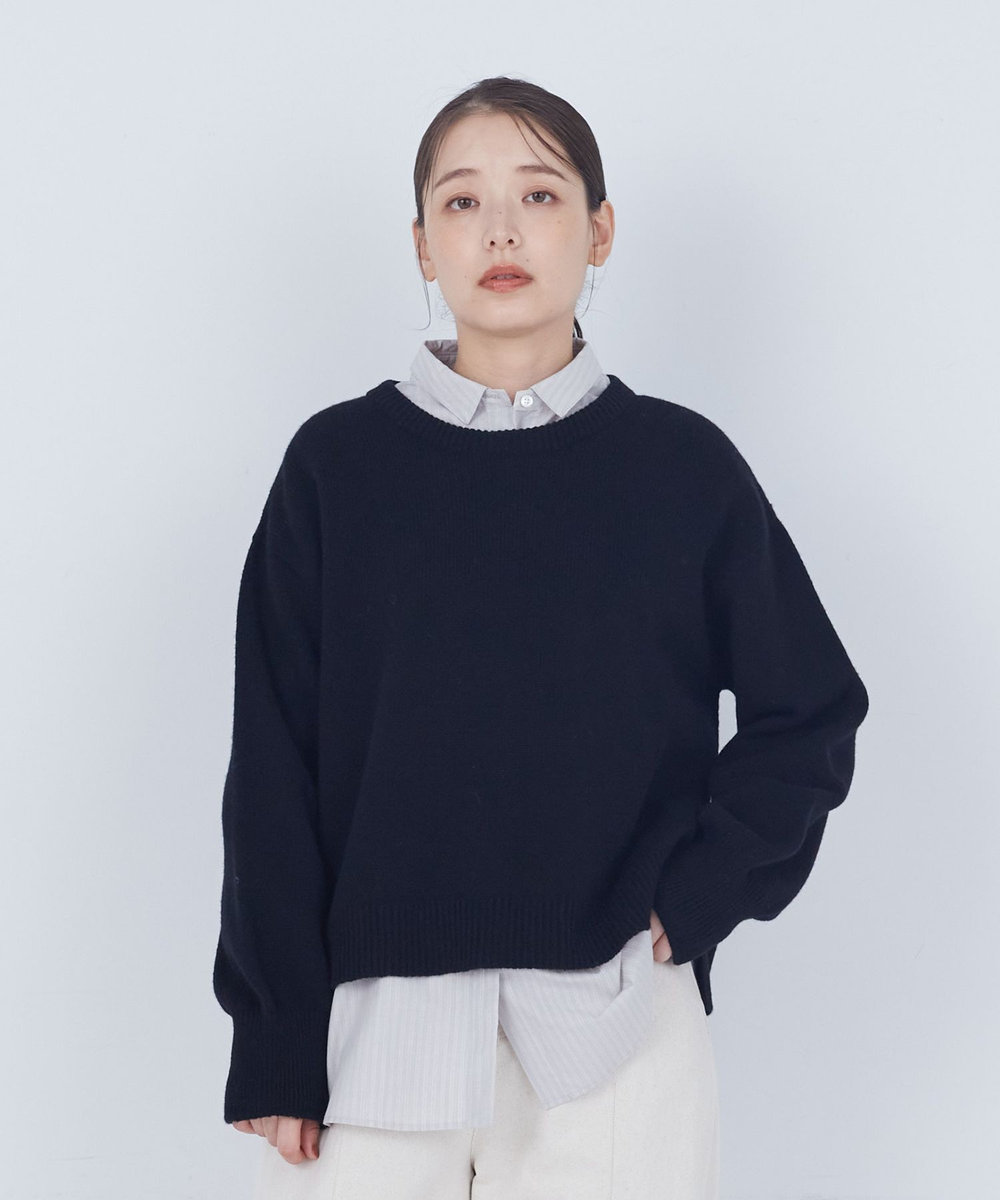 ADIEU TRISTESSE ラムウールホールガーメントプルオーバー ブラック