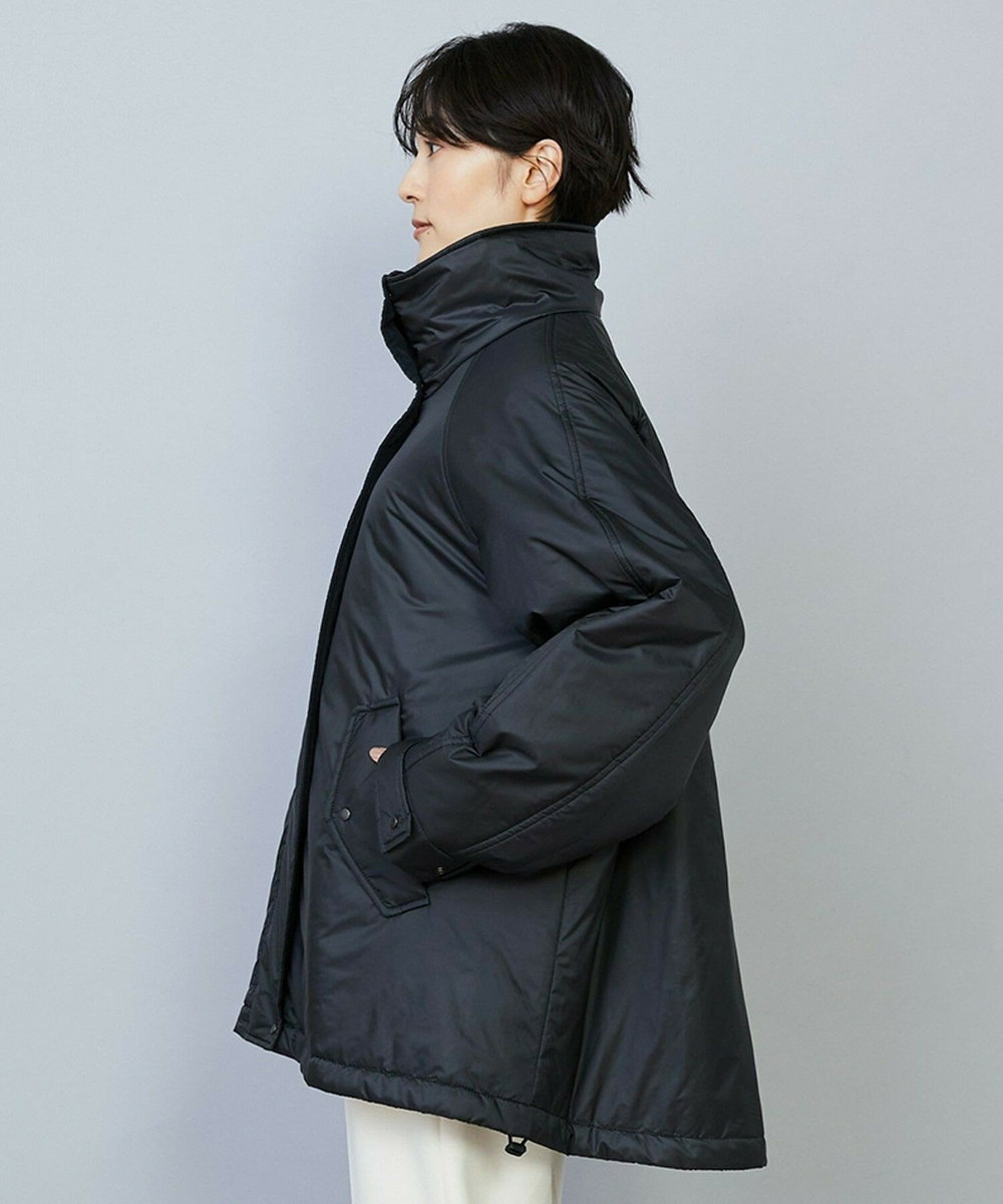 feerique feerique シルキータフタパディングコクーンコート ブラック
