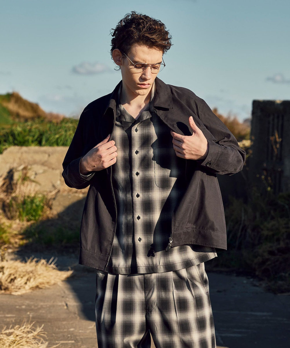 MEN'S BIGI フィブリルピーチ ショートブルゾン ブラック