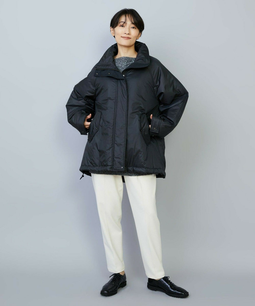 feerique feerique シルキータフタパディングコクーンコート ブラック