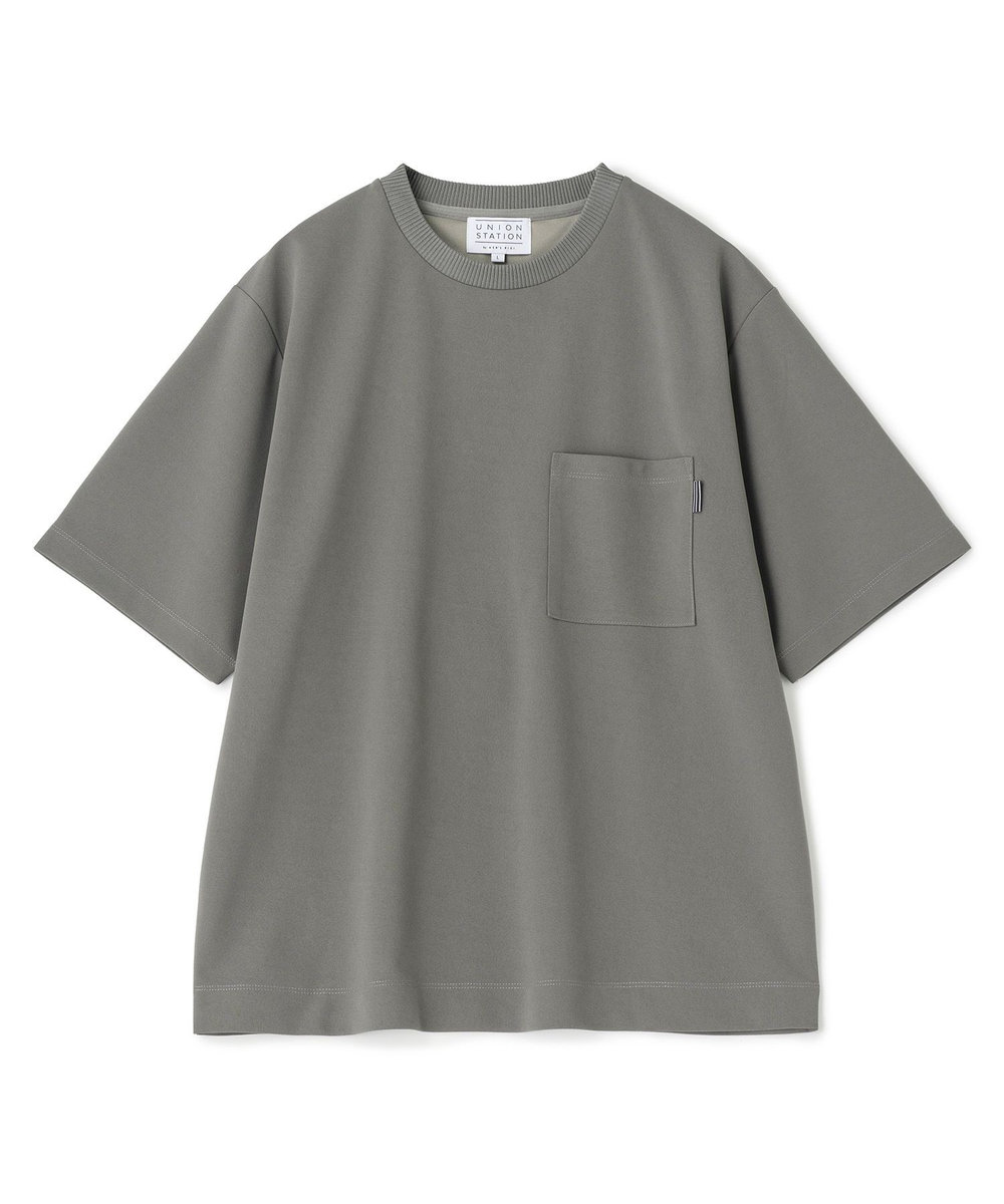 UNION STATION 梨地ポンチポケットTシャツ＜ストレッチ・マシンウォッシャブル＞ グレー