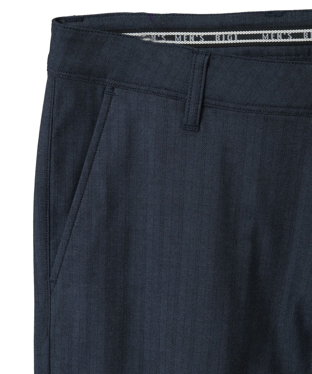 MEN'S BIGI シャドーヘリンボーンストレッチパンツ ネイビー