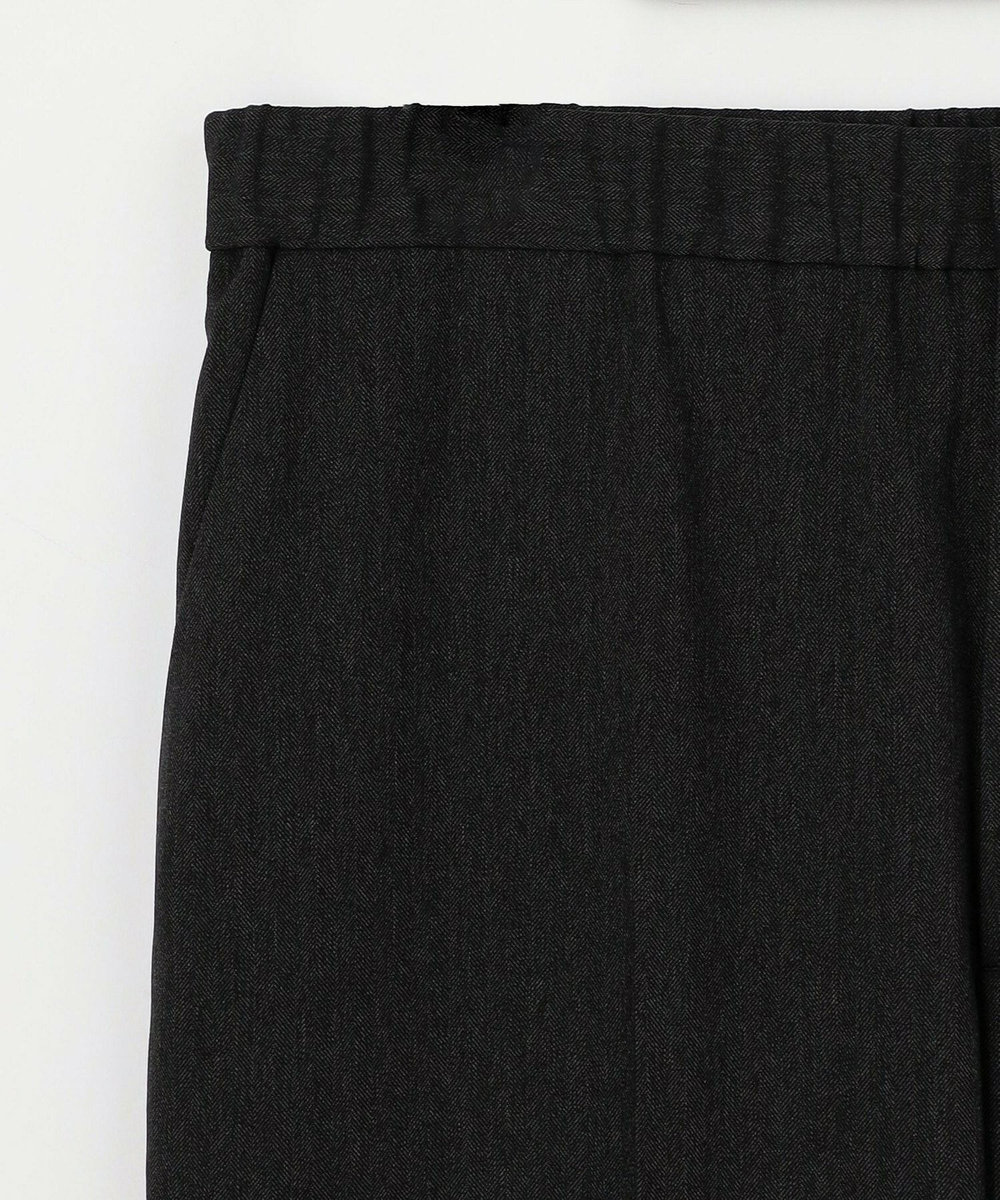 MOGA Lサイズ（大きいサイズ） 【大きいサイズ】ヘリンボンストレッチテーパードパンツ チャコールグレー