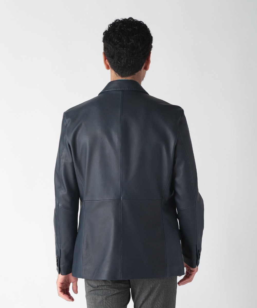 MEN'S BIGI シープレザーテーラードジャケット ネイビー