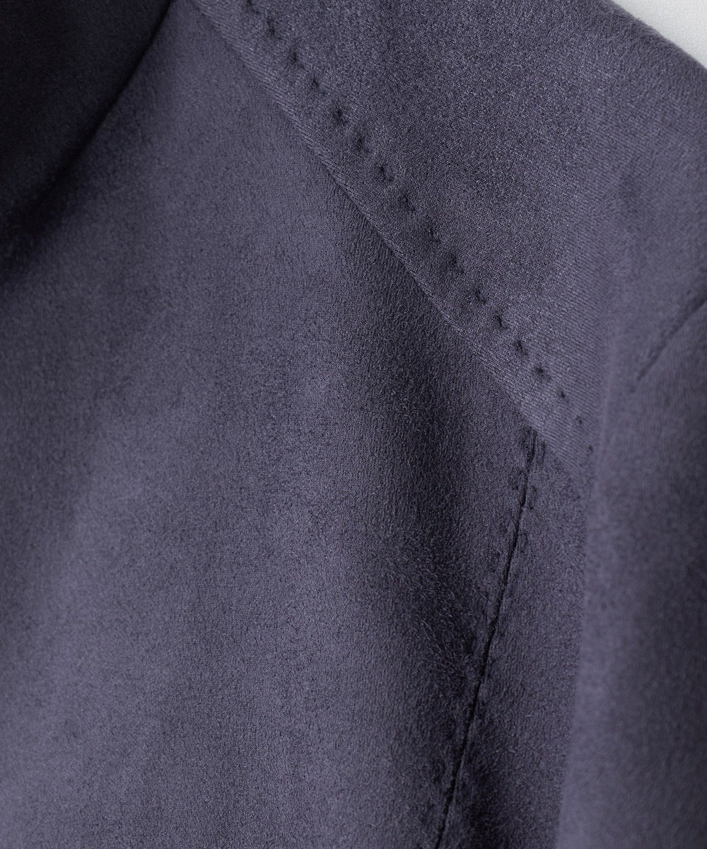 MEN'S BIGI フェイクスエードダンボール ライダースジャケット ネイビー