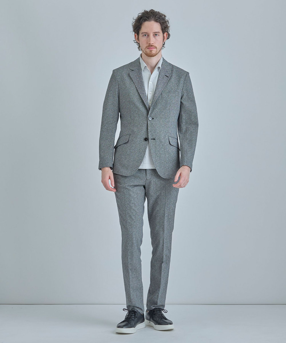 MEN'S BIGI 【ACTIVE TAILOR】Dot Air ヘリンボーン×千鳥格子/デニム柄 セットアップパンツ＜通気性/吸水速乾/ストレッチ＞ ブラック系その他