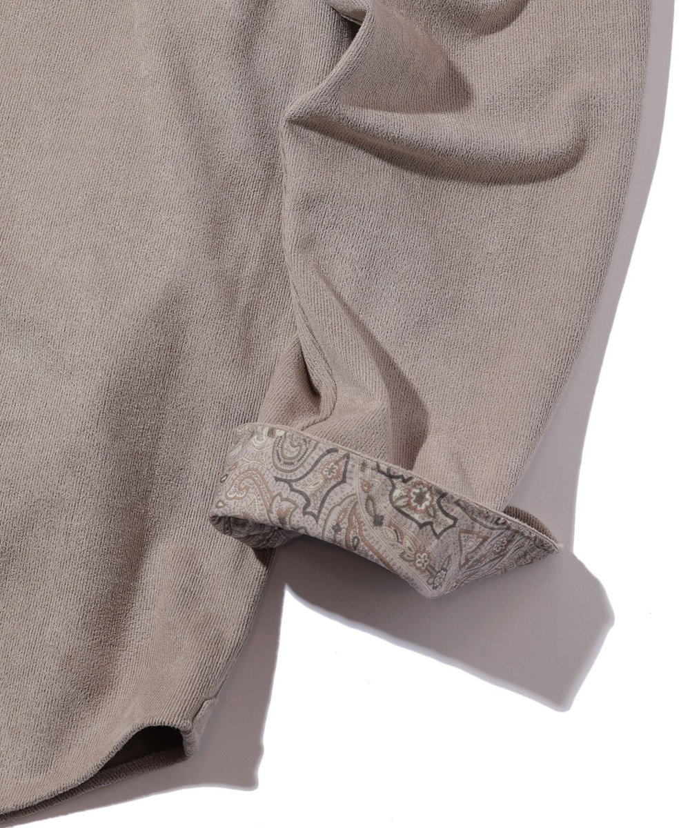 MEN'S BIGI ピケスエードカットシャツ グレー