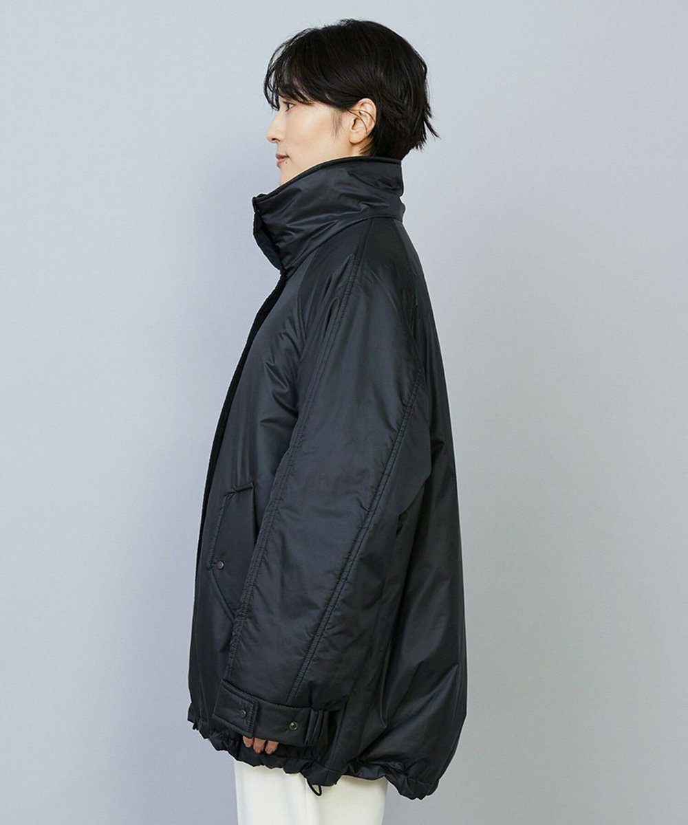 feerique feerique シルキータフタパディングコクーンコート ブラック