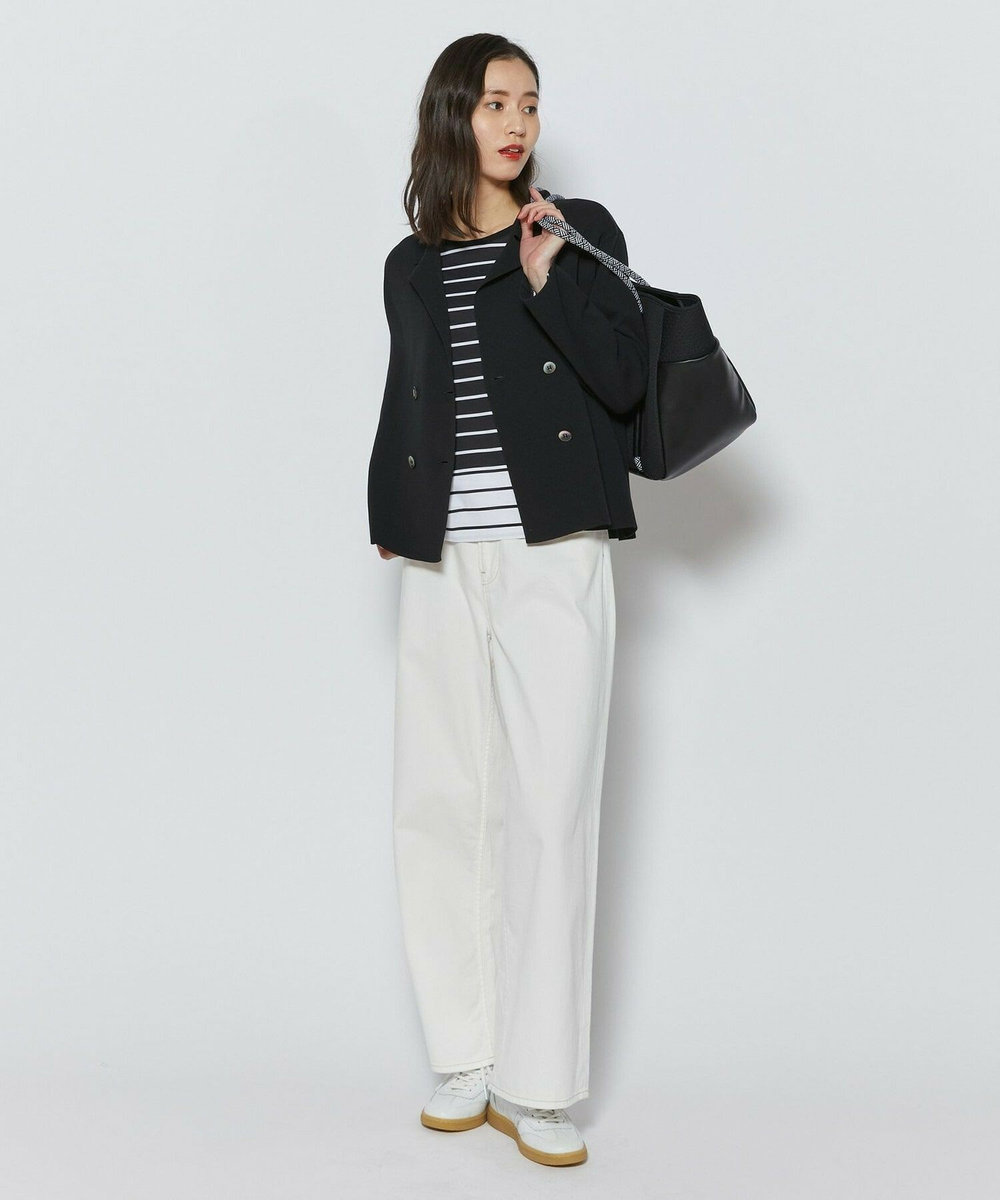 L'EQUIPE 7ozストレッチデニムセミワイドパンツ ホワイト