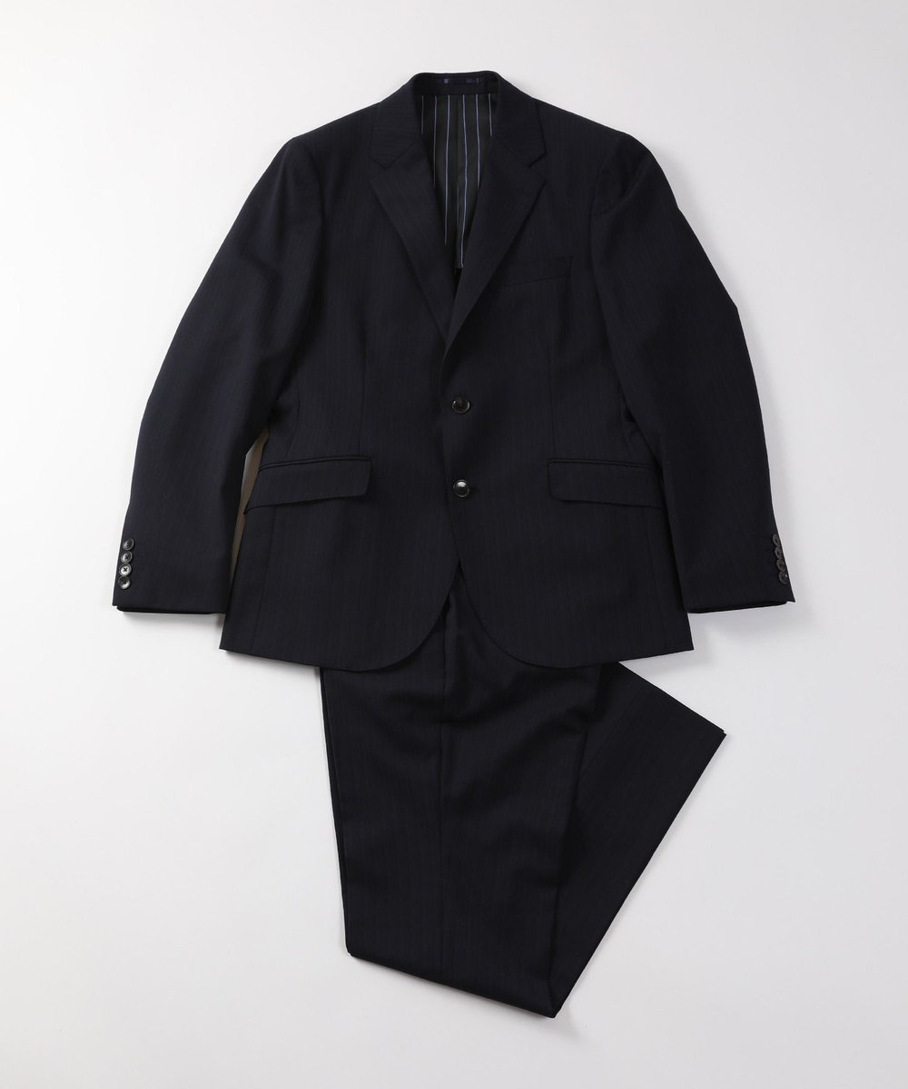 MEN'S BIGI ヘリンボーンストライプスーツセットアップ ネイビー