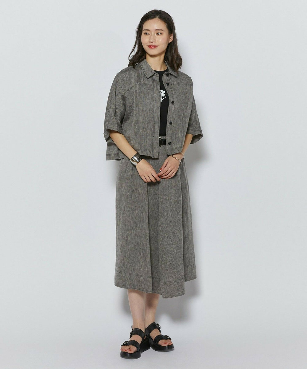 L'EQUIPE ［eclat 2026年5月号掲載商品］ヘンプ麻スカート ブラック
