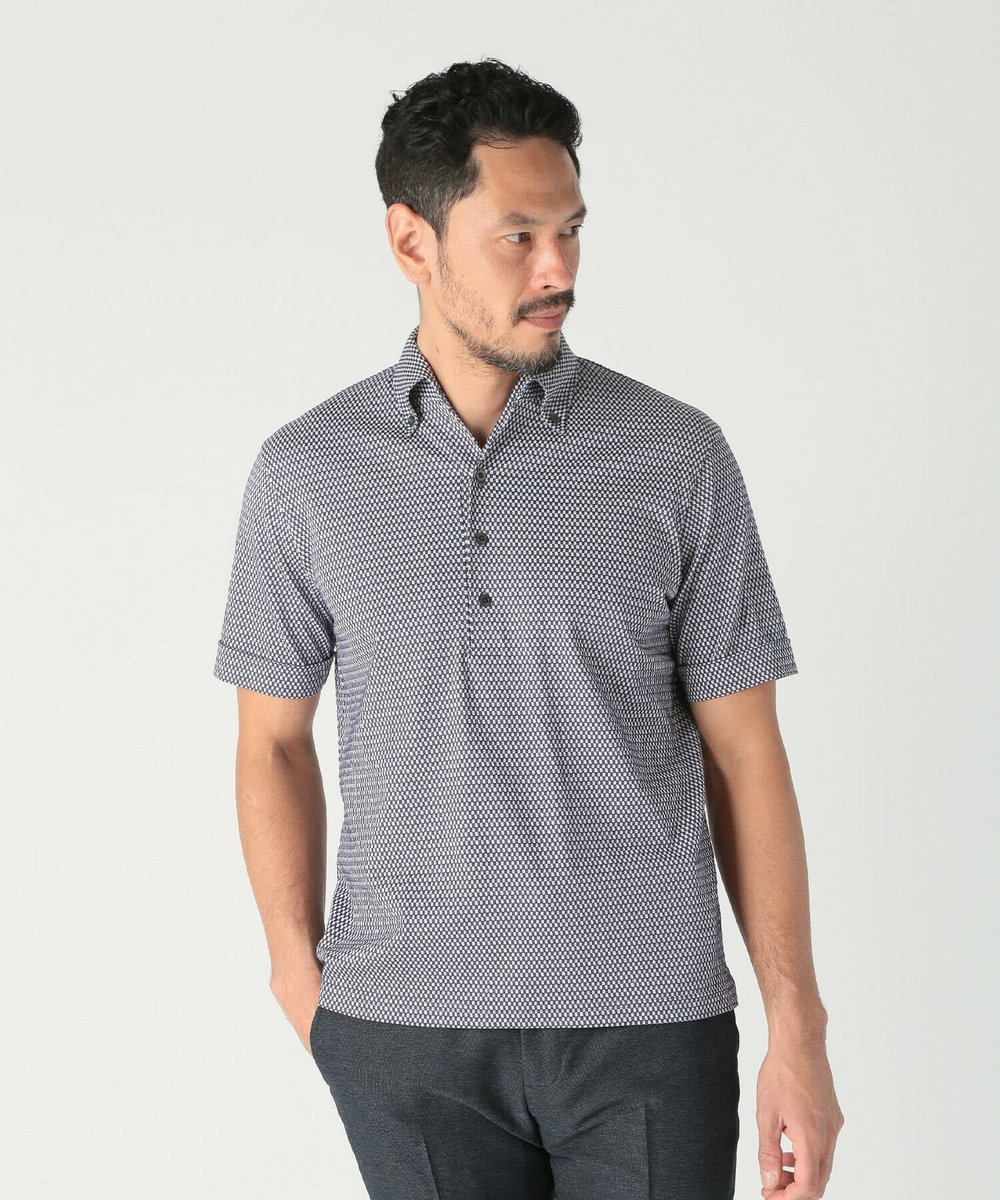 MEN'S BIGI 【ACTIVE TAILOR】サッカー織りポロシャツ<COOL MAX/吸水速乾> ブルー