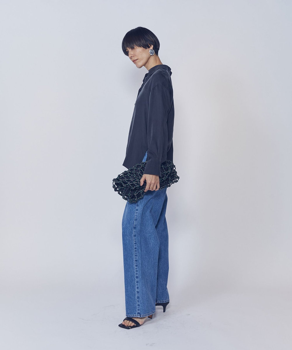 1er Arrondissement 【新色】キュプラフィブリルレギュラーカラーシャツ ブラック