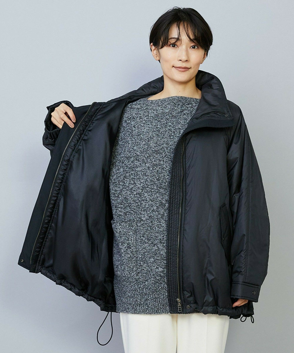 feerique feerique シルキータフタパディングコクーンコート ブラック