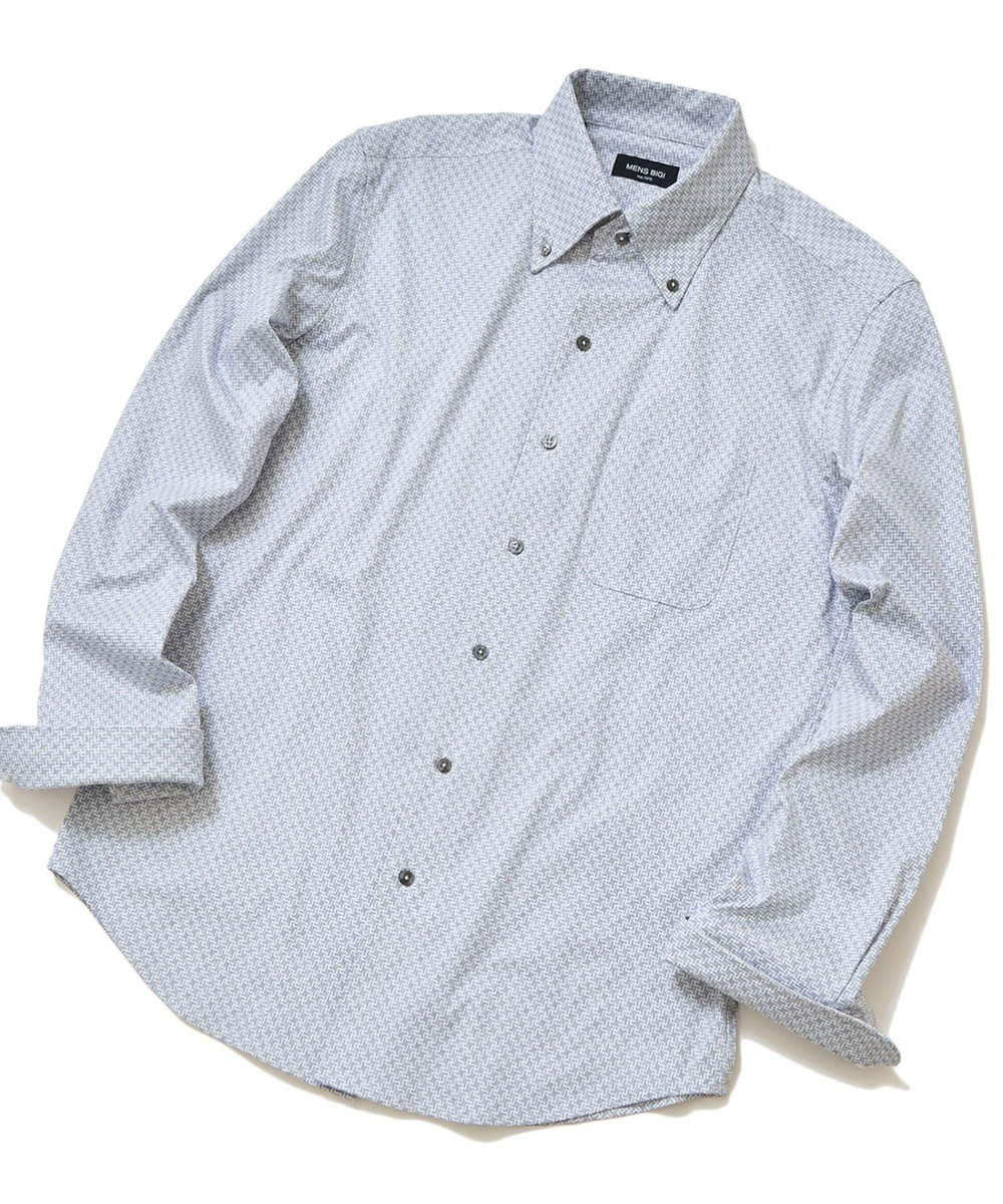 MEN'S BIGI 【ACTIVE TAILOR】プリントジャージドレスシャツ ネイビー